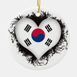 Ornamento De Cerâmica Vintage eu amo Coreia do Sul