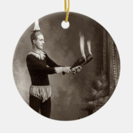 Ornamento De Cerâmica Vintage Fire Juggler
