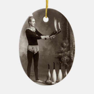 Ornamento De Cerâmica Vintage Fire Juggler