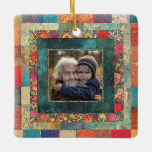 Ornamento De Cerâmica Vintage Floral Border Frame Para Suas Fotos