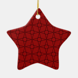 Ornamento De Cerâmica Vintage Funk Star Ornament, vermelho escuro