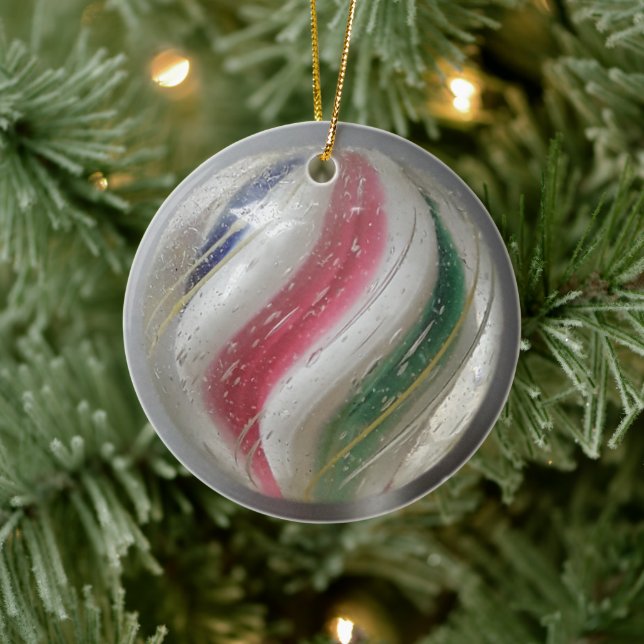 Ornamento De Cerâmica Vintage German Handmade Marble (Árvore)