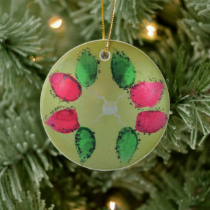 Ornamento De Cerâmica Vintage Glass Christmas Ball Pale Green Painted