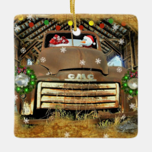 Ornamento De Cerâmica Vintage GMC Truck Run