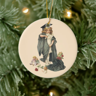 Ornamento De Cerâmica Vintage Graduation, Parabéns Formandos!