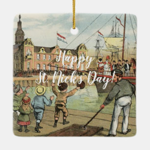 Ornamento De Cerâmica Vintage holandês São Nicolau do St. Nick de