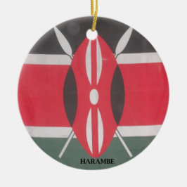 Ornamento De Cerâmica Vintage Kenya Flag Harambe Design