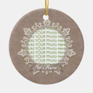 Ornamento De Cerâmica Vintage Lace Pet Goat Memorial Ornament