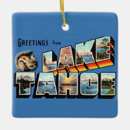 Ornamento De Cerâmica Vintage Lake Tahoe Saudação