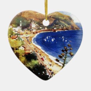 Ornamento De Cerâmica Vintage Levanto Genova Itália Turismo