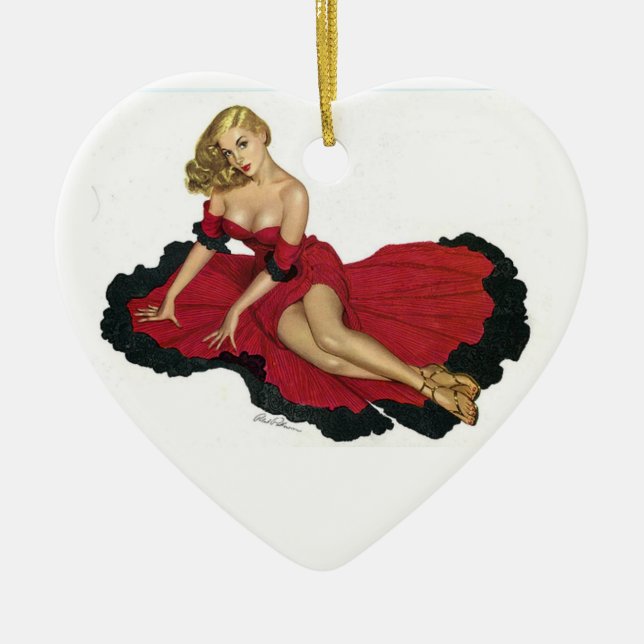 Ornamento De Cerâmica Vintage Love 1952 (Frente)