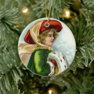 Ornamento De Cerâmica Vintage Merry Christmas Ornament