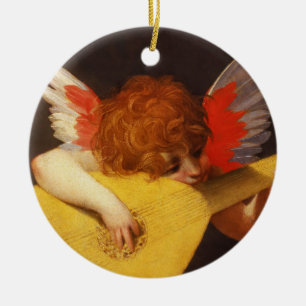 Ornamento De Cerâmica Vintage musical do anjo