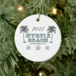 Ornamento De Cerâmica Vintage Myrtle Beach Carolina do Sul Personalizada<br><div class="desc">Vintage Victorian Myrtle Beach Carolina do Sul,  personalizada,  criou o Enfeites de natal de 1938. *</div>
