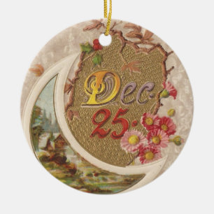 Ornamento De Cerâmica Vintage o 25 de dezembro