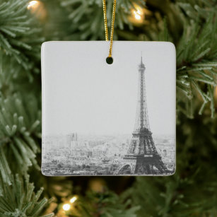 Ornamento De Cerâmica Vintage Paris Eiffel Tower Black White Photoshop