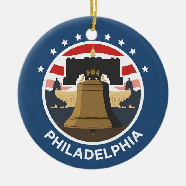 Ornamento De Cerâmica Vintage Philadelphia Liberty Bell (Frente)