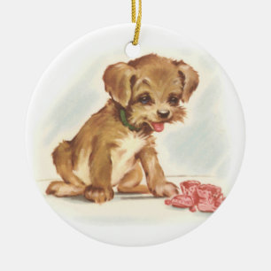 Ornamento De Cerâmica Vintage Puppy admite novos calçados para bebês
