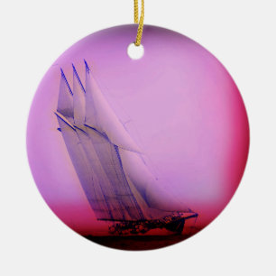 Ornamento De Cerâmica Vintage Racing Yacht Ornament