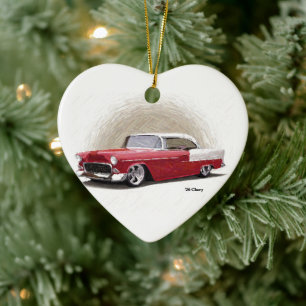Ornamento De Cerâmica Vintage Red Chevy Coupe