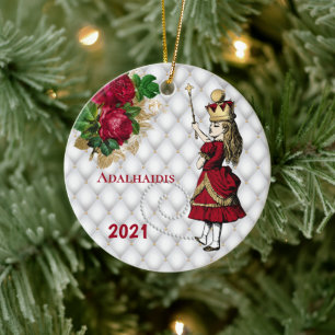 Ornamento De Cerâmica Vintage Red Queen Alice Natal