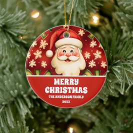 Ornamento De Cerâmica Vintage Retro Natal Papai Noel e Arcos