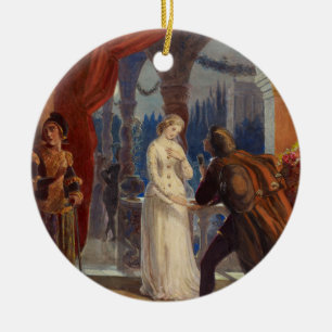 Ornamento De Cerâmica Vintage Romeo e pintura de Juliet (1861)