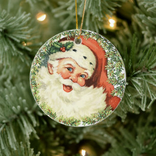 Ornamento De Cerâmica Vintage Santa Claus
