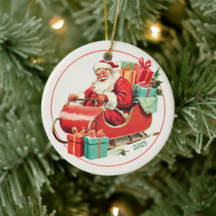 Ornamento De Cerâmica Vintage Santa Claus Natal