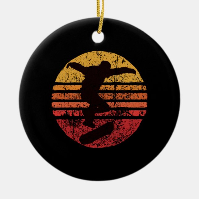 Ornamento De Cerâmica Vintage Skateboatd (Frente)