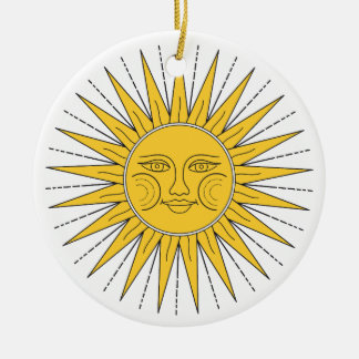 Ornamento De Cerâmica Vintage Smiling Sun