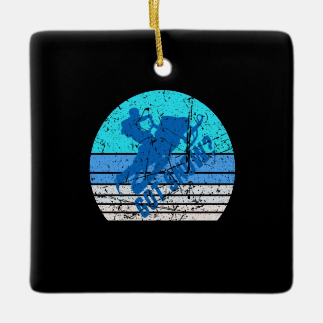 Ornamento De Cerâmica Vintage Snowmobiling (Frente)