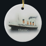 Ornamento De Cerâmica Vintage Titanic Ocean Liner Ship<br><div class="desc">Vintage Titanic Ocean Liner Ship Ornament. Vintage comemorativa do Keepsasakr RMS Titanic Ornament.</div>
