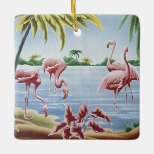 Ornamento De Cerâmica Vintage Turner Flamingo Ornament