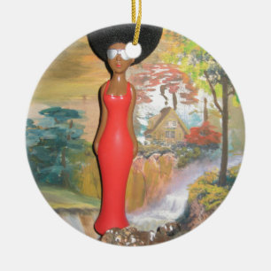 Ornamento De Cerâmica vintage verão Red.png