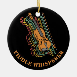 Ornamento De Cerâmica Vintage Violin Fiddle Whisperer Pun
