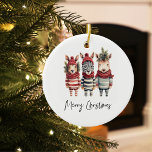 Ornamento De Cerâmica Vintage Watercolor Animais de Natal<br><div class="desc">Transforme suas designs de férias em uma confortável terra maravilhosa de inverno com esses animais de Natal de coloração aquática antigos! Estas ilustrações de PNG de alta resolução vêm com fundo transparente, fazer-as com a adição perfeita aos seus projetos festivosPrepare-se para infundir o espírito de férias nos seus produtos, especialmente...</div>