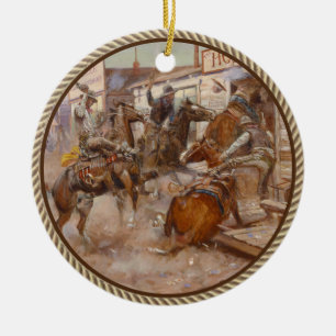 Ornamento De Cerâmica Vintage Western In Sem Perder