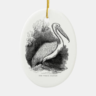 Ornamento De Cerâmica Vintage White Pelican