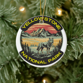 Ornamento De Cerâmica Vintage Yellowstone National Park Montanhas de lob