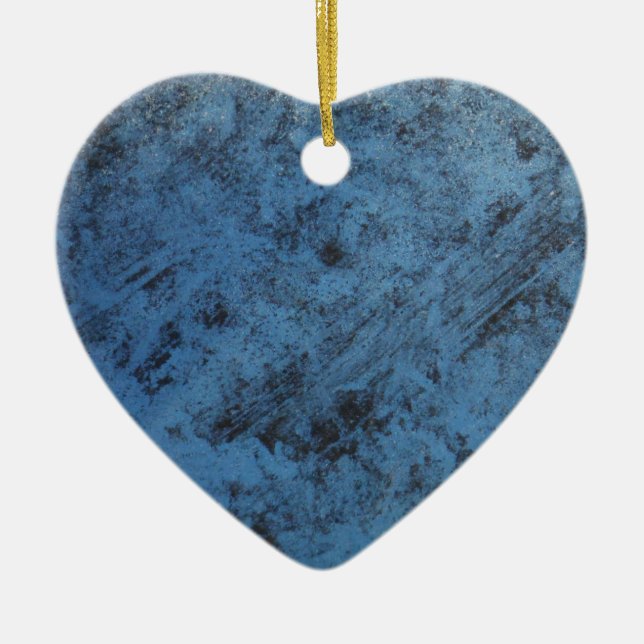 Ornamento De Cerâmica Vintagem azul-clara (Frente)