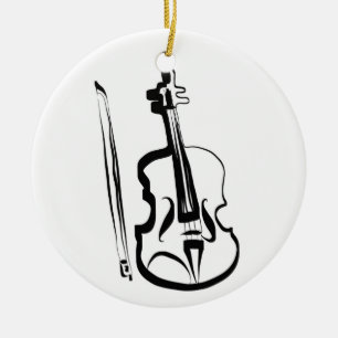 Ornamento De Cerâmica Viola e Arco de Leslie Harlow