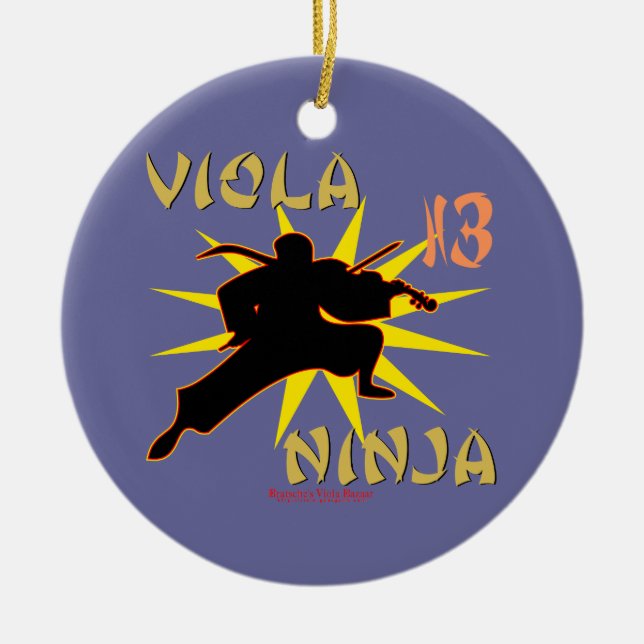 Ornamento De Cerâmica Viola Ninja (Frente)
