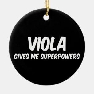 Ornamento De Cerâmica Viola Superpower Enny Super-Herói Música