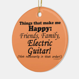 Ornamento De Cerâmica Violão Elétrico Me Torna Feliz