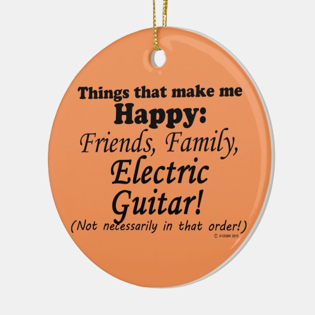 Ornamento De Cerâmica Violão Elétrico Me Torna Feliz (Esquerda)