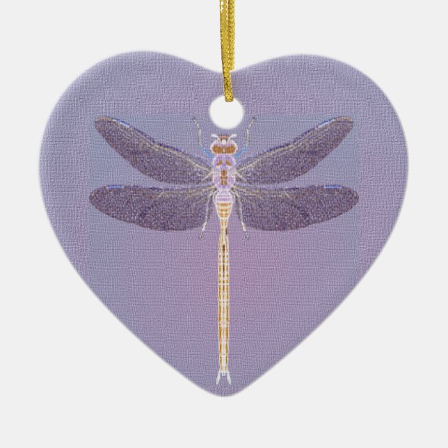 Ornamento De Cerâmica Violet Dragonfly Ornament (Frente)