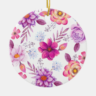 Ornamento De Cerâmica Violet rosa