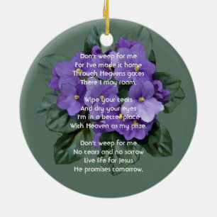 Ornamento De Cerâmica Violeta Africana de Lembrança Cristã