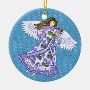 Ornamento De Cerâmica Violets Angel